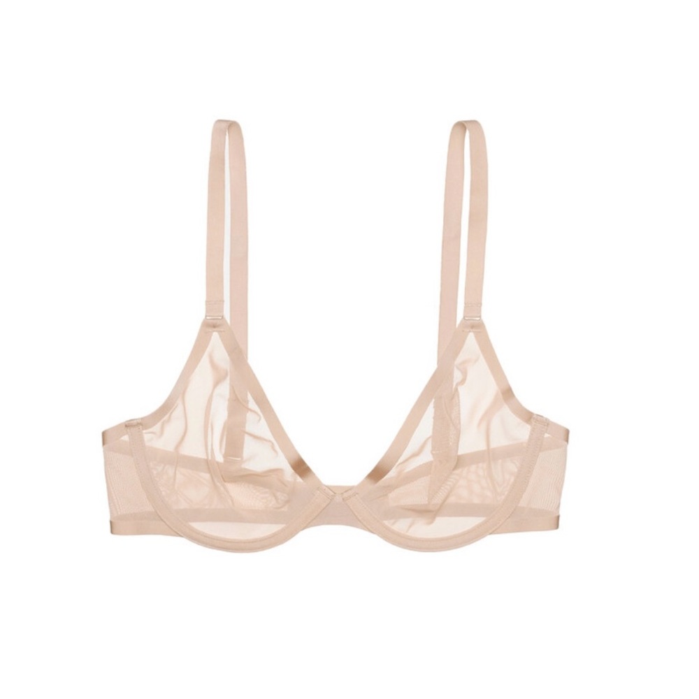 Cuup nude mesh plunge bra